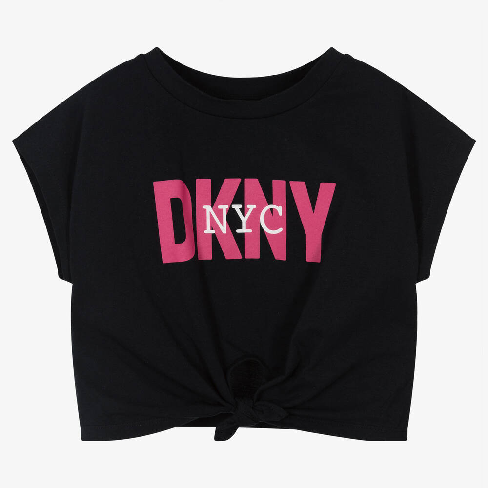 DKNY - Черная укороченная футболка | Childrensalon