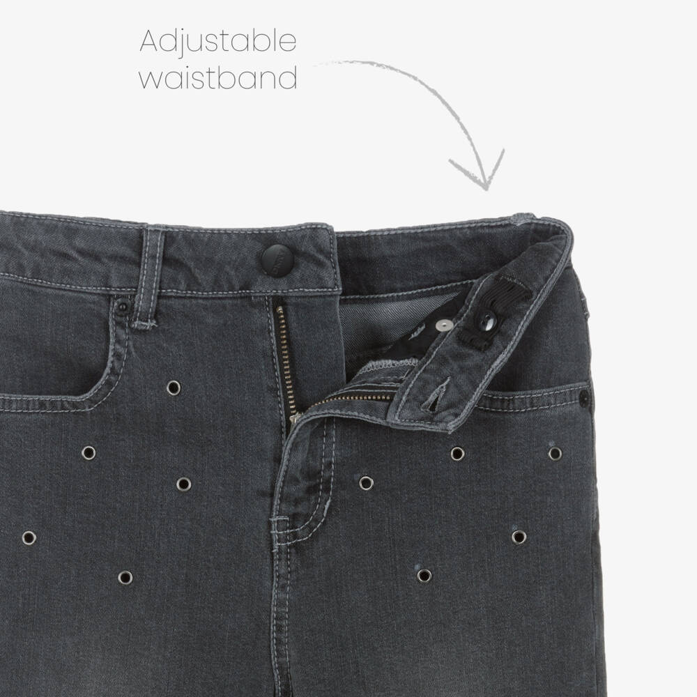 DKNY-بنطلون جينز أسود للبنات بتصميم عينات | Childrensalon Outlet