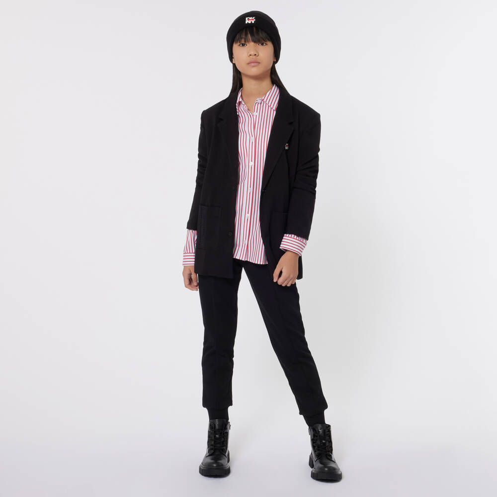 DKNY-Girls Black Heart Cotton Joggers | Childrensalon Outlet