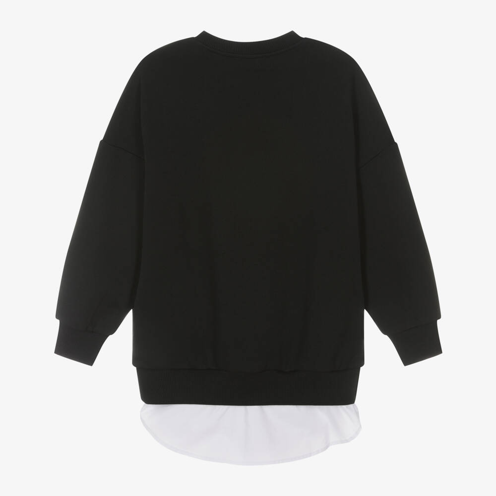 DKNY-Girls Black Heart Logo Sweatshirt Dress | Childrensalon Outlet