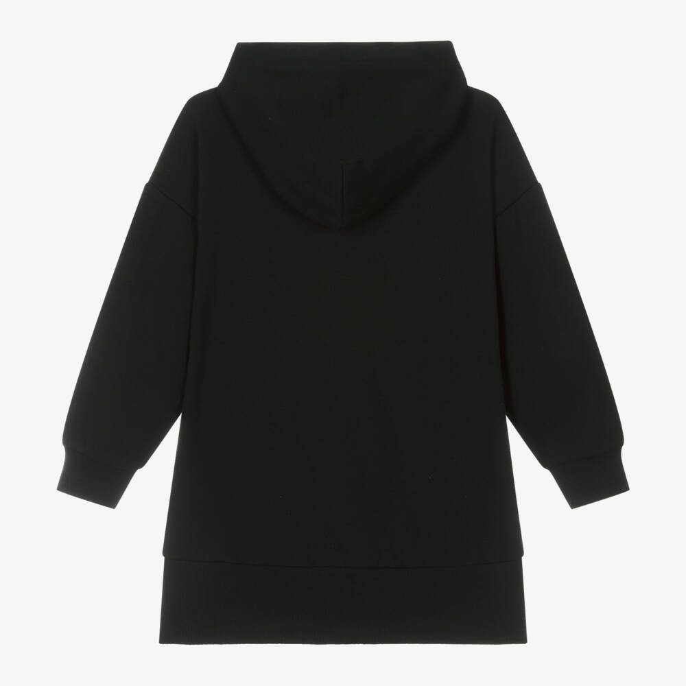 DKNY-Girls Black Hooded Dress with Rhinestones | Childrensalon Outlet