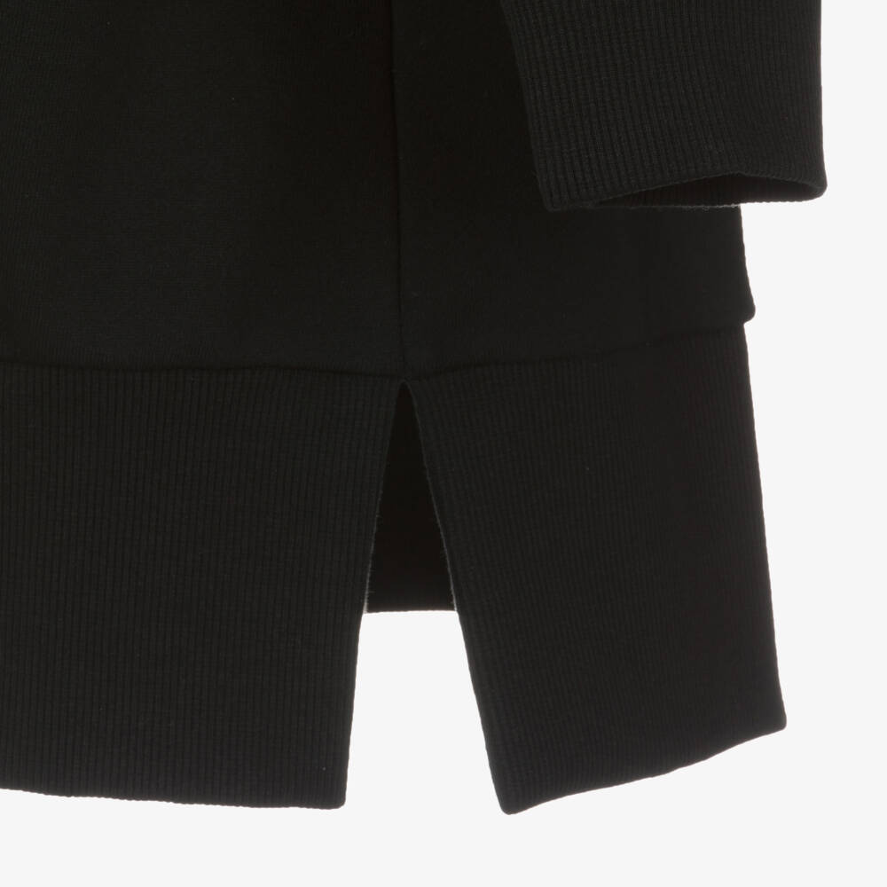 DKNY-Girls Black Hooded Dress with Rhinestones | Childrensalon Outlet