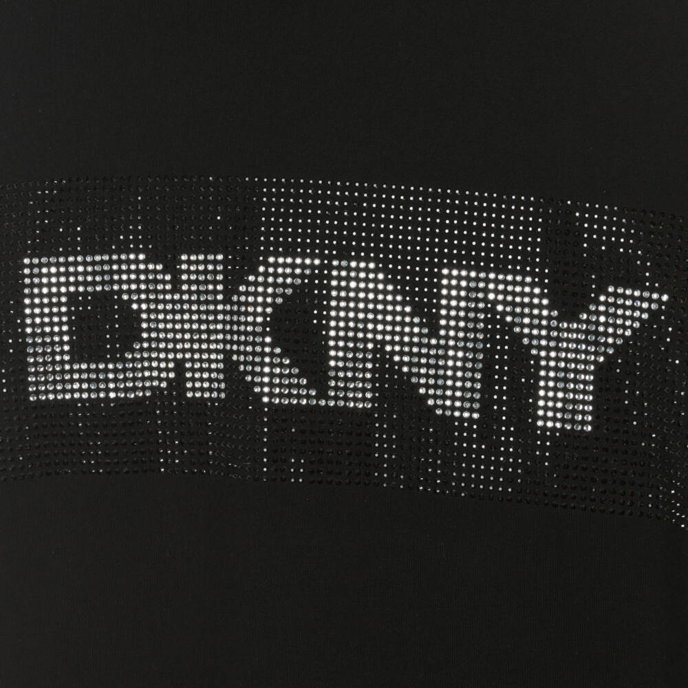DKNY-Girls Black Hooded Dress with Rhinestones | Childrensalon Outlet
