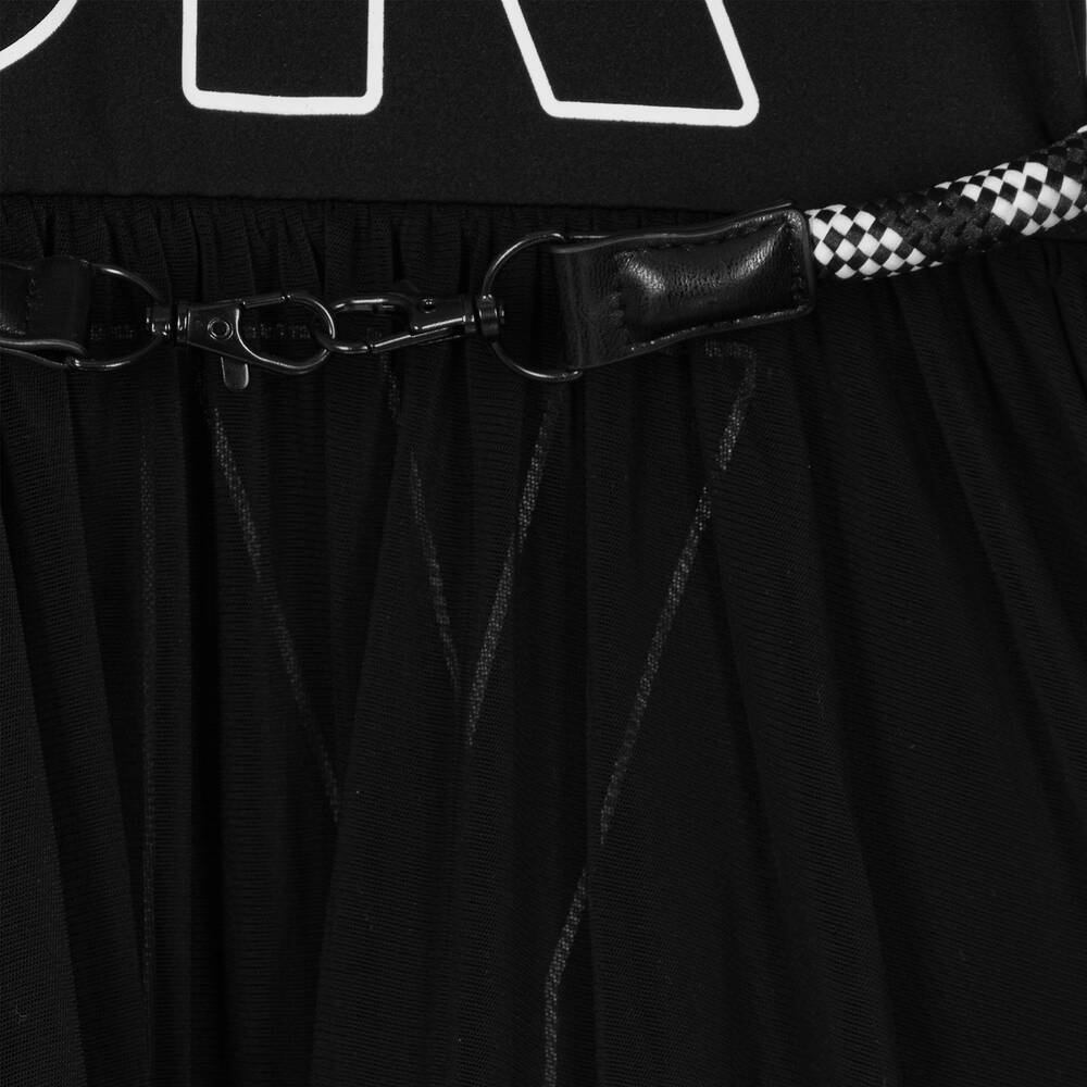 DKNY-Girls Black Jersey & Mesh Dress | Childrensalon Outlet