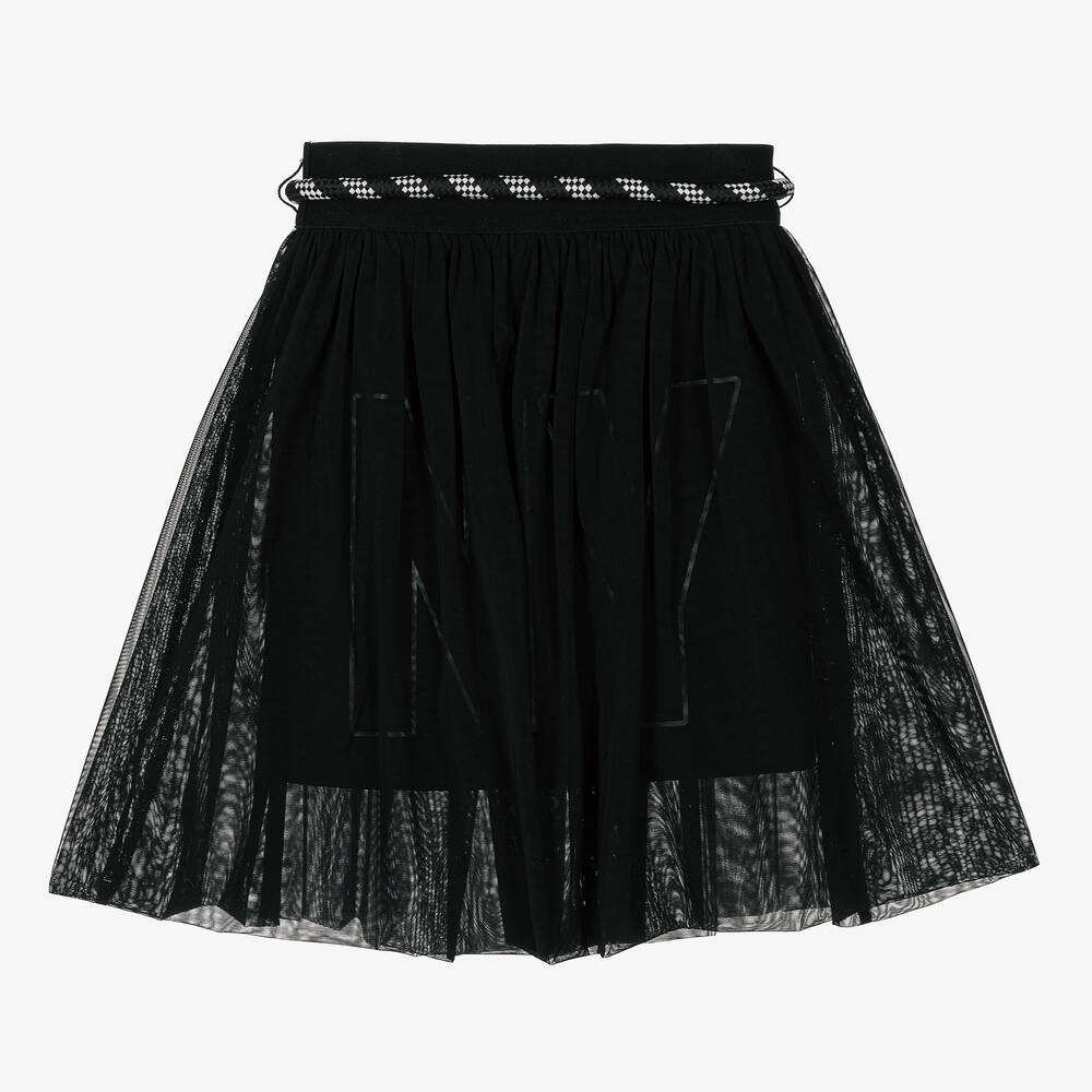 DKNY-Girls Black Jersey & Mesh Skirt | Childrensalon Outlet