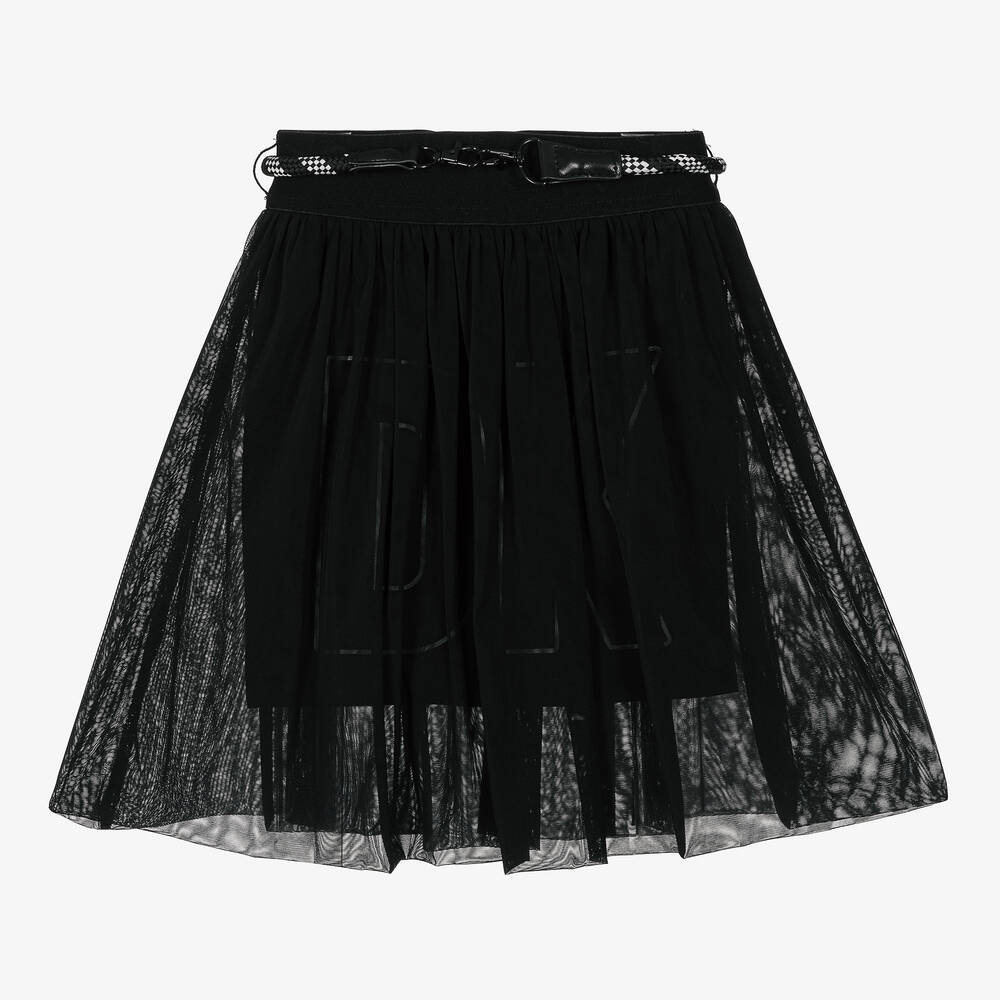 DKNY-Girls Black Jersey & Mesh Skirt | Childrensalon Outlet