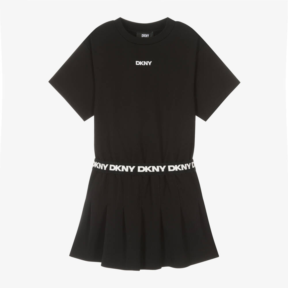 DKNY-Girls Black Logo Band Dress | Childrensalon Outlet