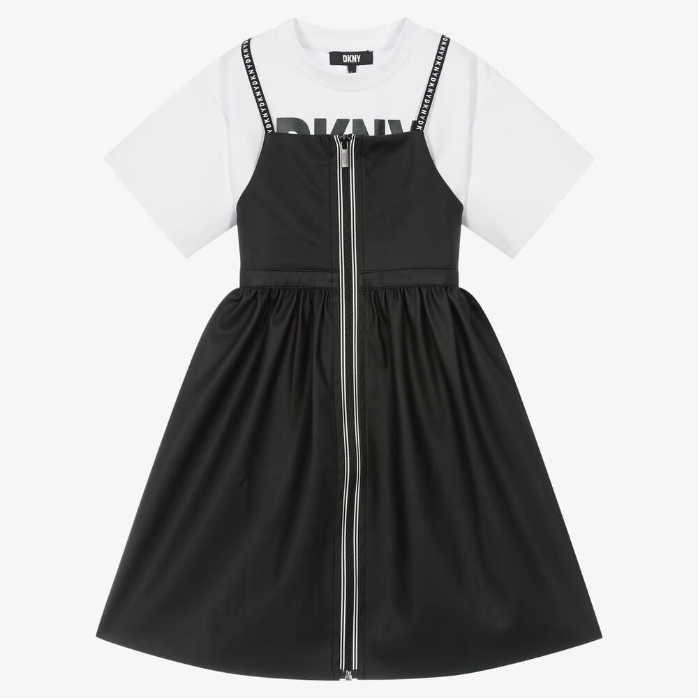 DKNY - طقم فستان فيسكوز لون أسود | Childrensalon