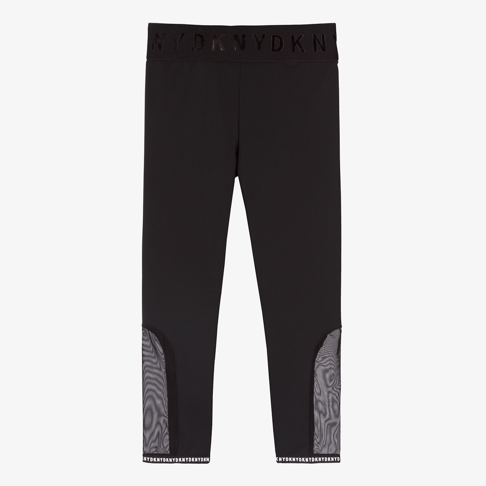 DKNY - Girls Black Logo Leggings | Childrensalon