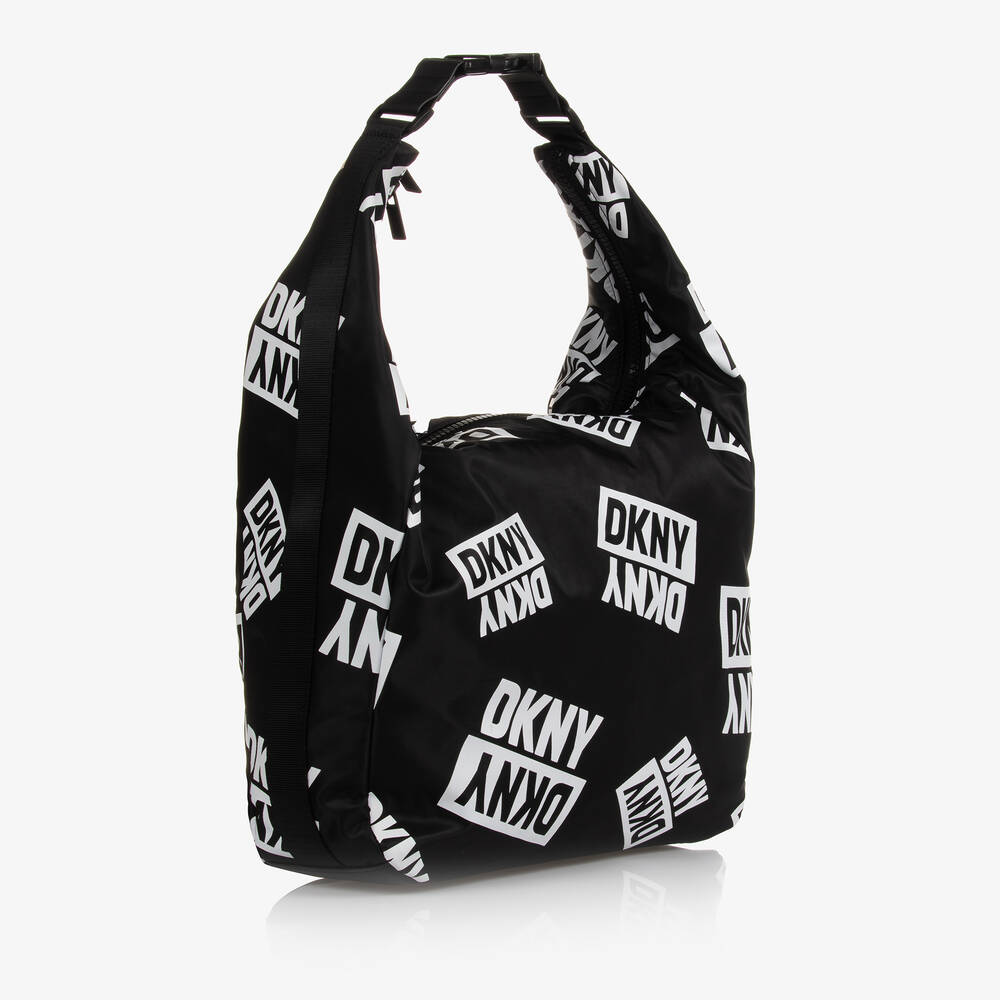 DKNY-Girls Black Logo Shoulder Bag (48cm) | Childrensalon Outlet