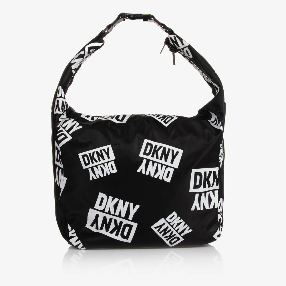 DKNY-Girls Black Logo Shoulder Bag (48cm) | Childrensalon Outlet