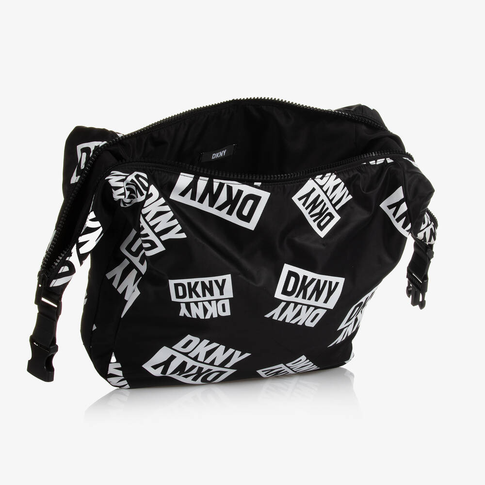 DKNY Girls Black Logo Shoulder Bag 48cm