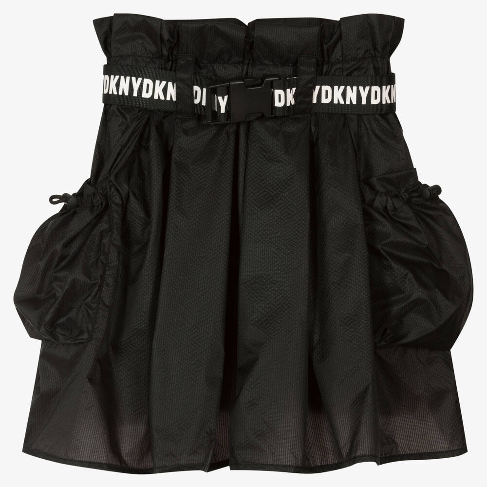 DKNY - Jupe noire à logo fille  | Childrensalon