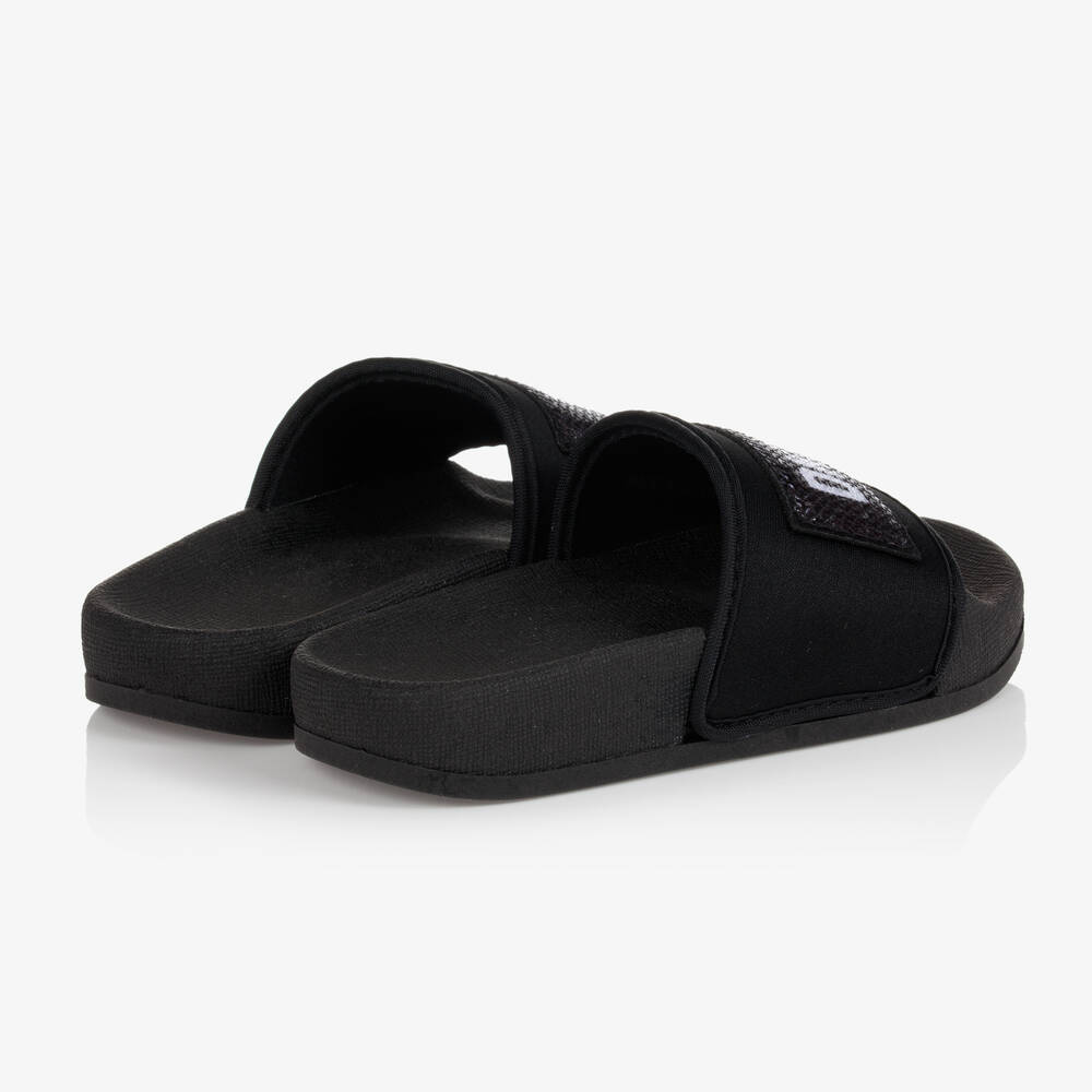 DKNY Girls Black Logo Sliders Childrensalon Outlet