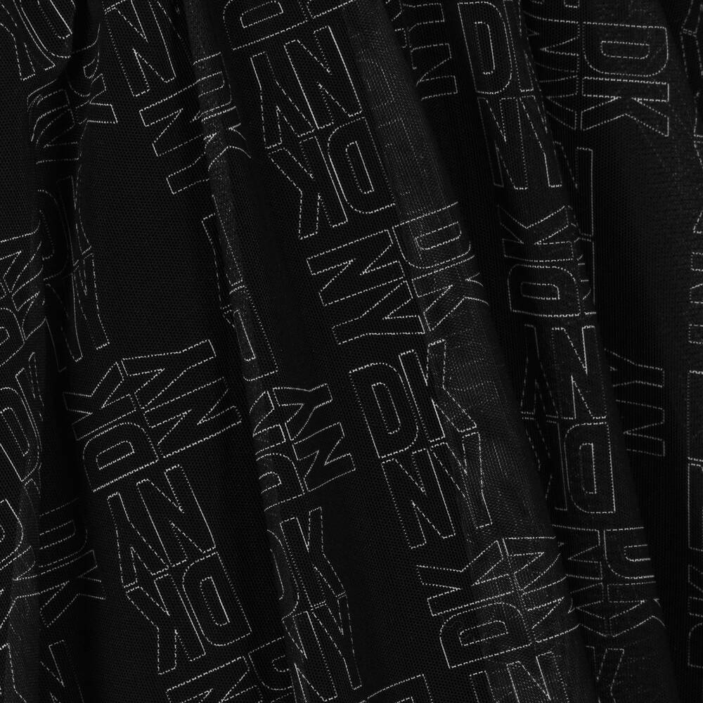 DKNY-تنورة شبك وفيسكوز جيرسي لون أسود | Childrensalon Outlet