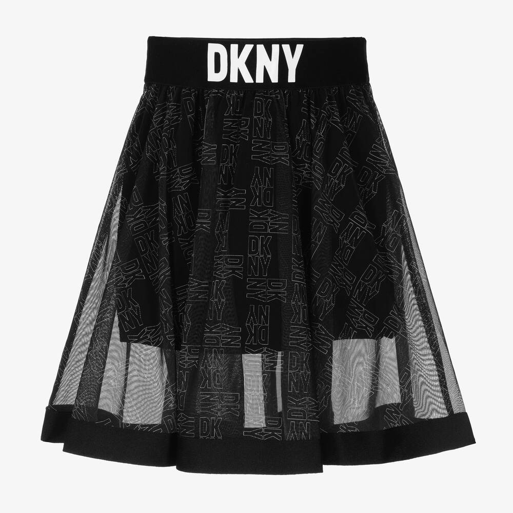DKNY-Girls Black Mesh & Jersey Skirt | Childrensalon Outlet