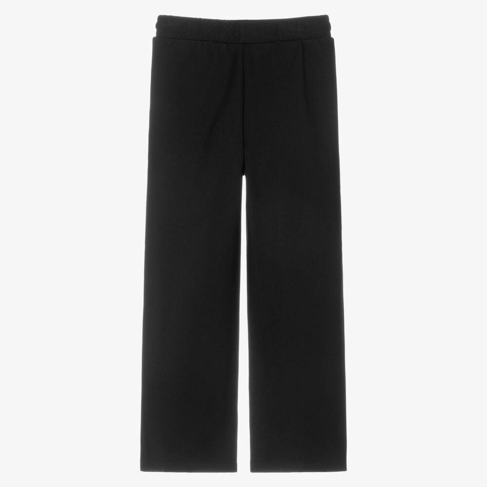 DKNY-Girls Black Milano Jersey Wide-Leg Trousers | Childrensalon Outlet