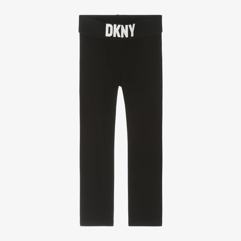 DKNY-Girls Black Organic Cotton Leggings | Childrensalon Outlet