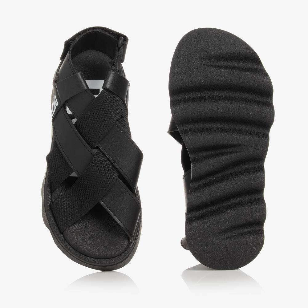DKNY-Girls Black Plaited Faux Leather Sandals | Childrensalon Outlet