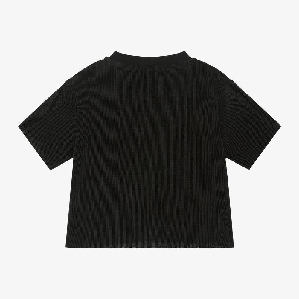 DKNY-تيشيرت بليسيه لون أسود للبنات | Childrensalon Outlet