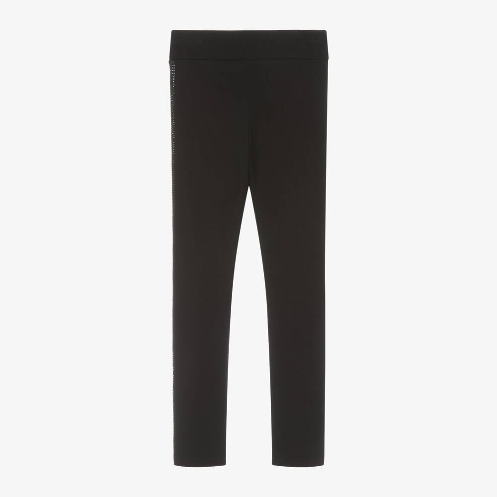 DKNY-Girls Black Rhinestone Cotton Leggings | Childrensalon Outlet