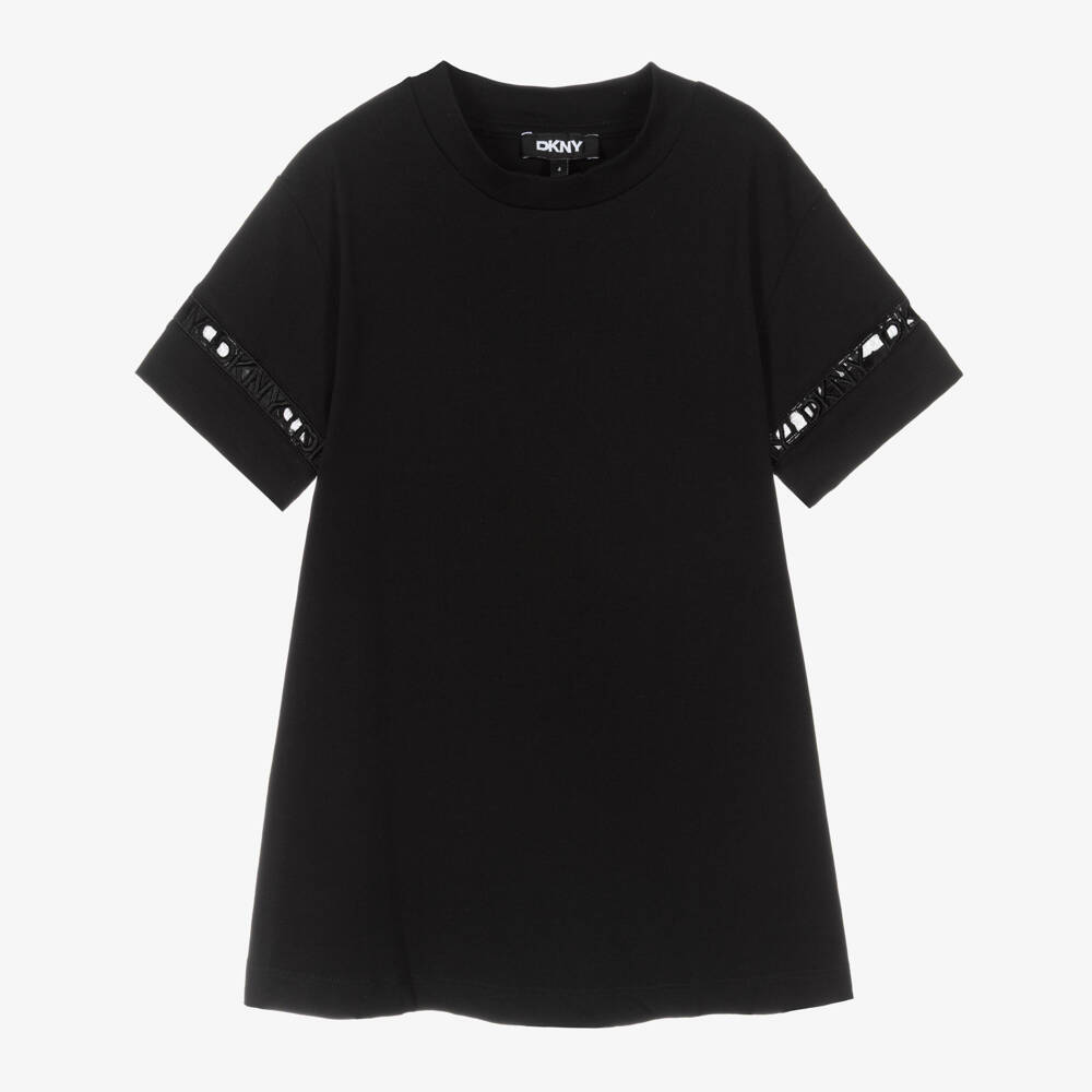 DKNY-Girls Black Ribbon Detail Dress | Childrensalon Outlet