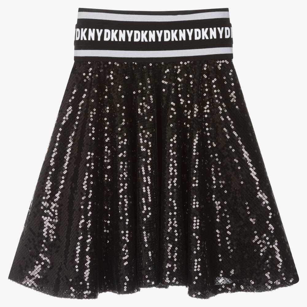 DKNY - تنورة مزينة بترتر لون أسود | Childrensalon