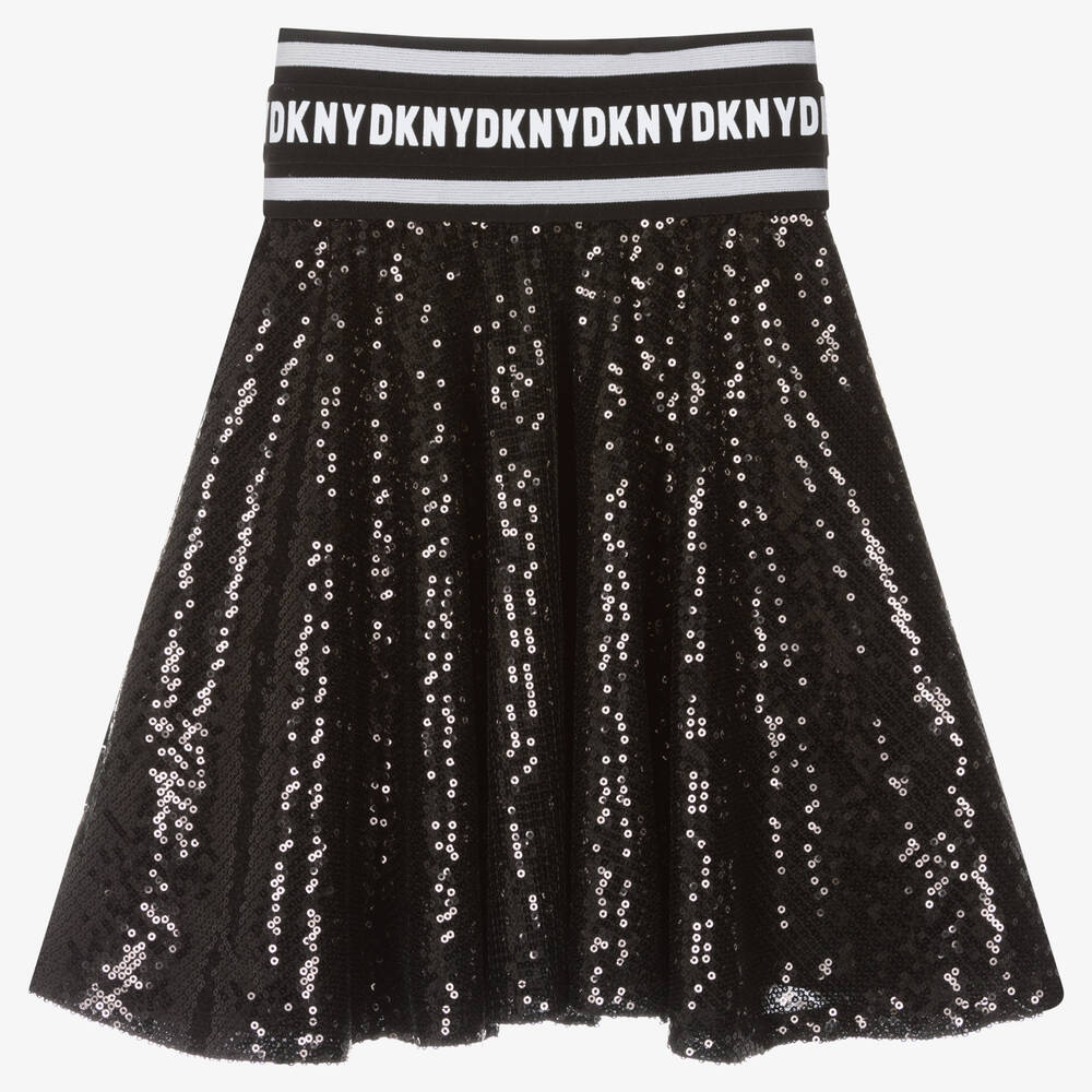 DKNY - Jupe noire à sequins Fille | Childrensalon