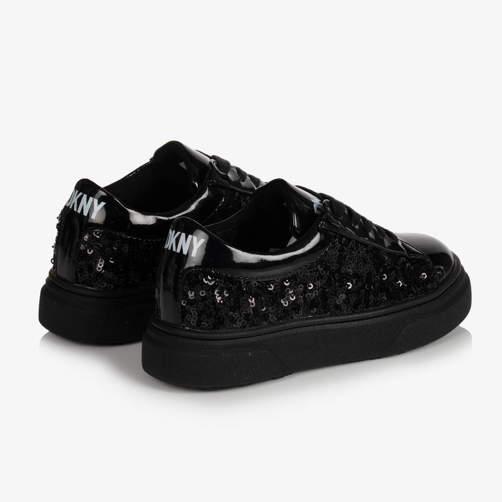 Girls black sales sparkly trainers