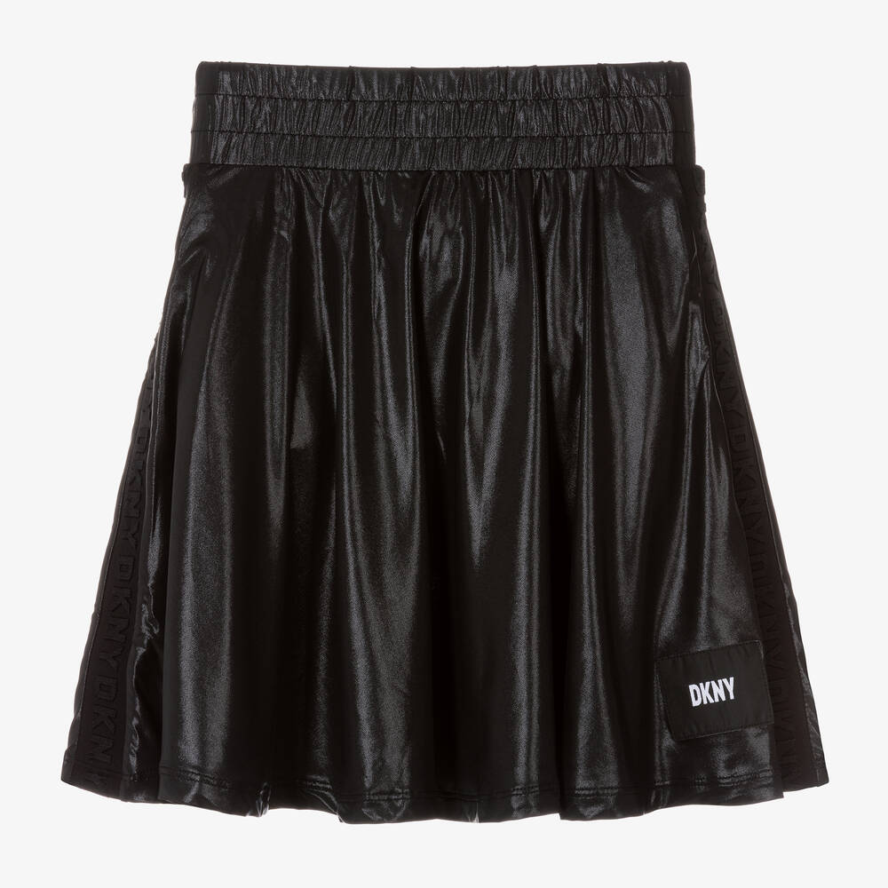 DKNY-Черная юбка из блестящего трикотажа | Childrensalon Outlet