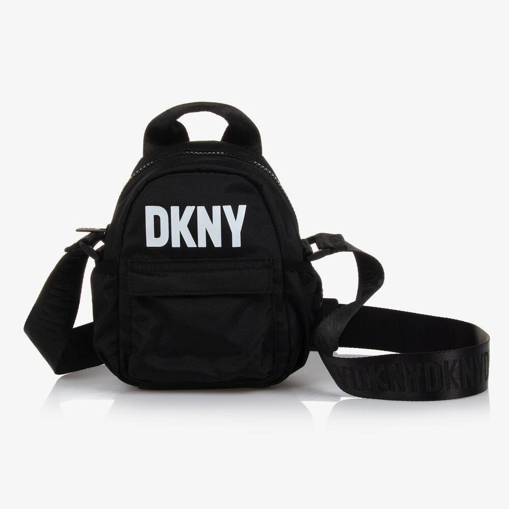 DKNY - حقيبة كتف كانفاس لون أسود للبنات (19 سم) | Childrensalon