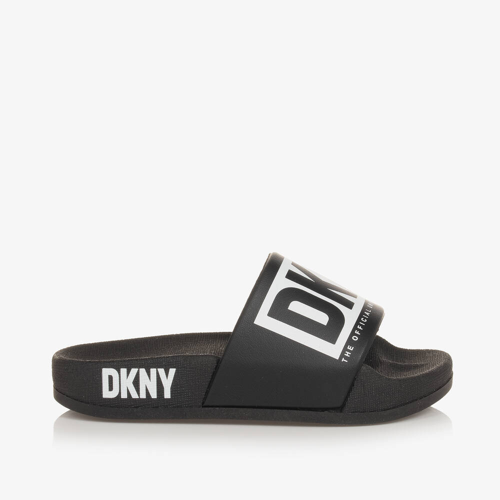 DKNY-Girls Black Sliders | Childrensalon Outlet