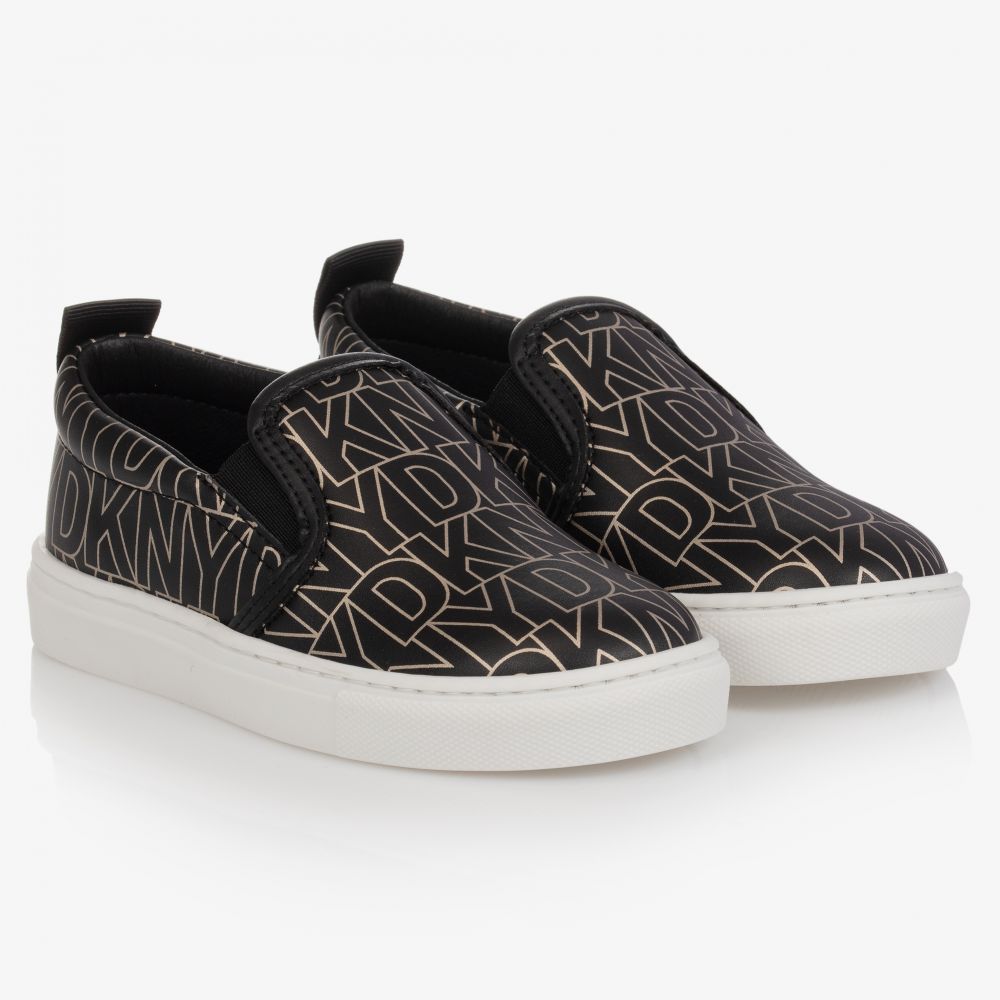 Girls Black Slip On Trainers