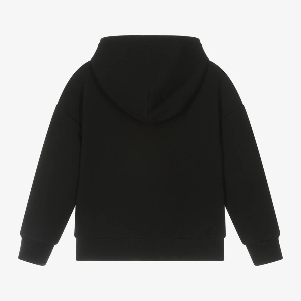 DKNY-Girls Black Sparkling Cotton Hoodie | Childrensalon Outlet