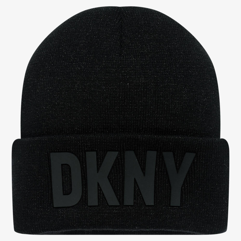 DKNY - Schwarze glitzernde Beanie | Childrensalon