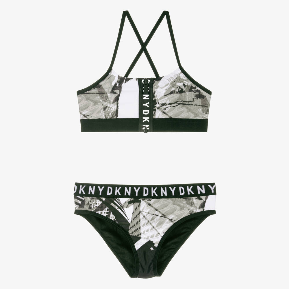 DKNY - Girls Black & White Bikini | Childrensalon