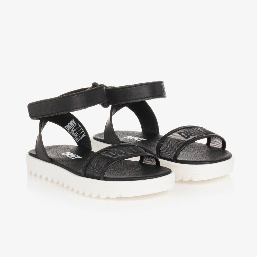 DKNY - Kunstledersandalen in Schwarz/Weiß | Childrensalon