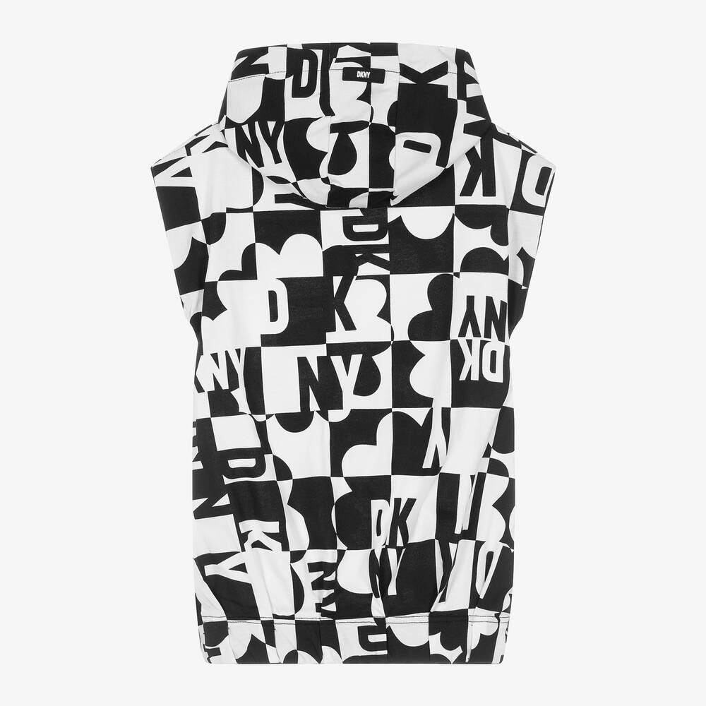 DKNY-Girls Black & White Hooded Dress | Childrensalon Outlet