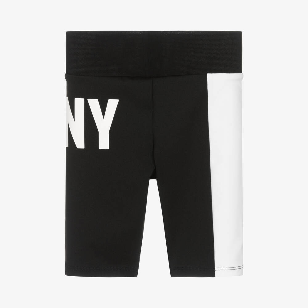 DKNY-Girls Black & White Logo Shorts | Childrensalon Outlet