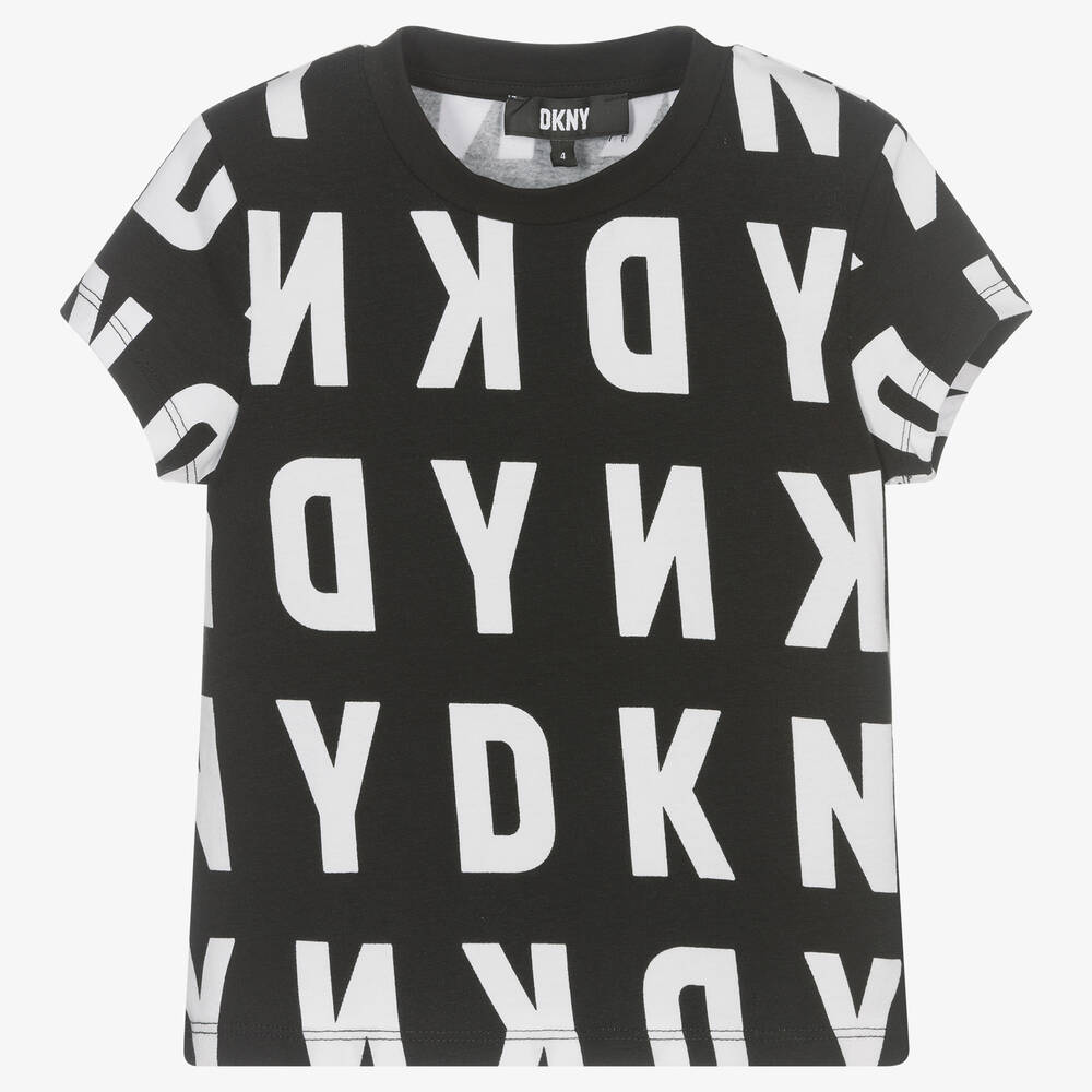 DKNY-Черно-белая футболка для девочек | Childrensalon Outlet