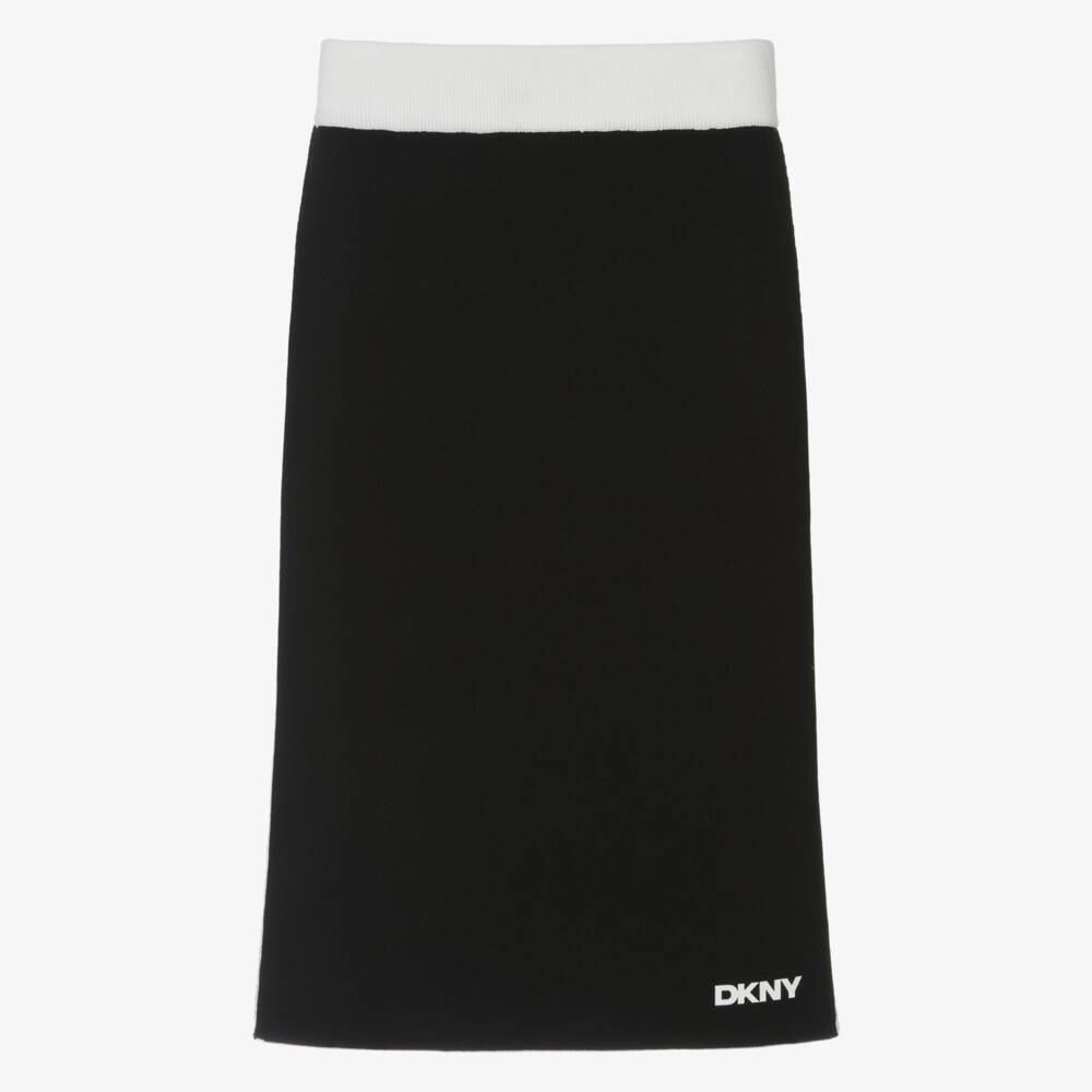 DKNY-تنورة بنات قابلة للعكس باللونين الأسود والأبيض | Childrensalon Outlet