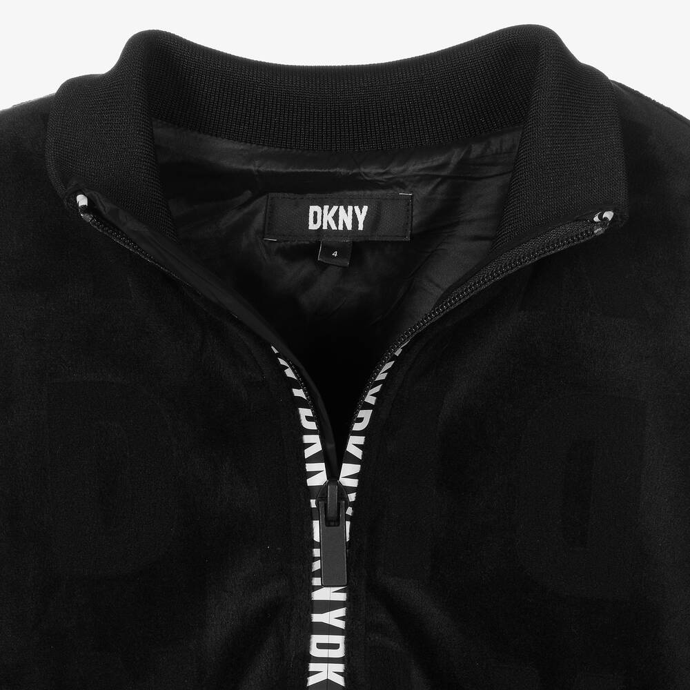DKNY-توب بسحّاب لون أسود للبنات | Childrensalon Outlet