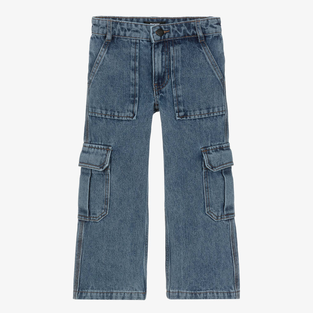 DKNY - Jean cargo bleu en denim Fille | Childrensalon