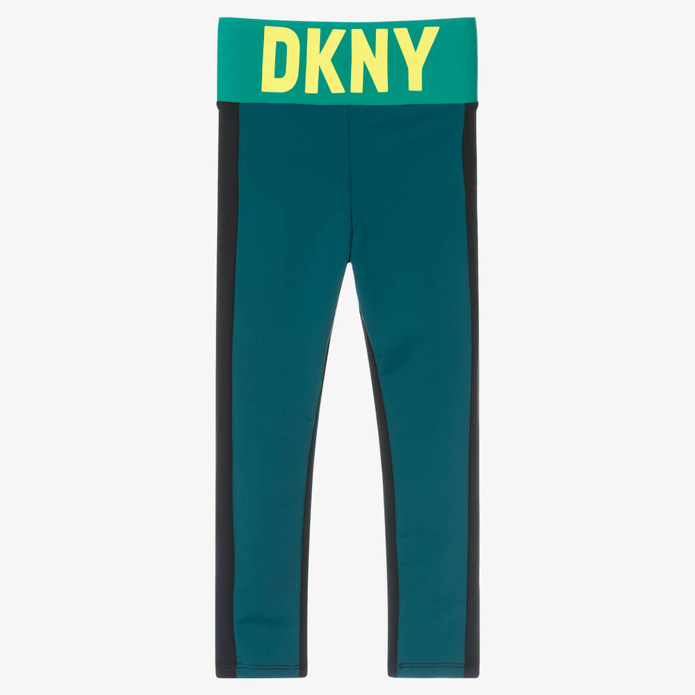DKNY - ليغنغز جيرسي لون أزرق وأسود للبنات | Childrensalon