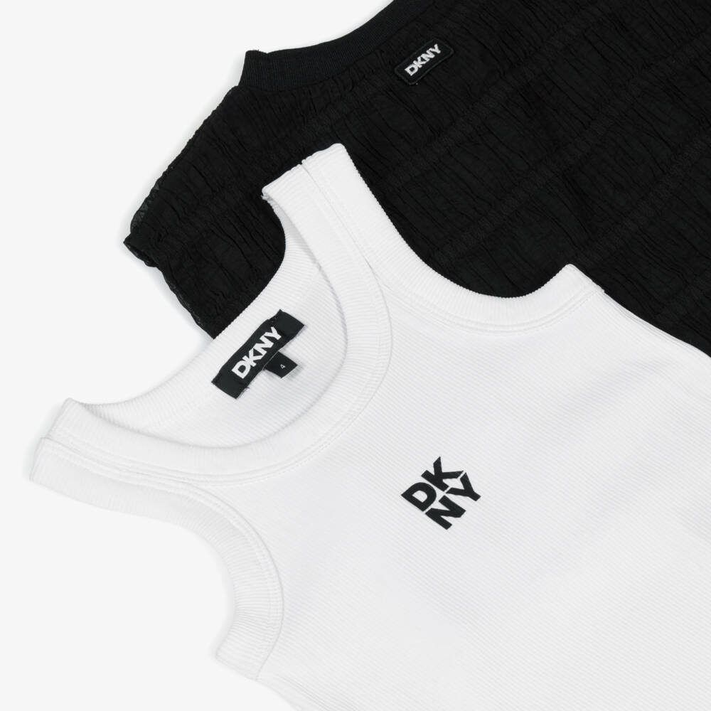 DKNY-Girls Chic Black & White Layered Top | Childrensalon Outlet