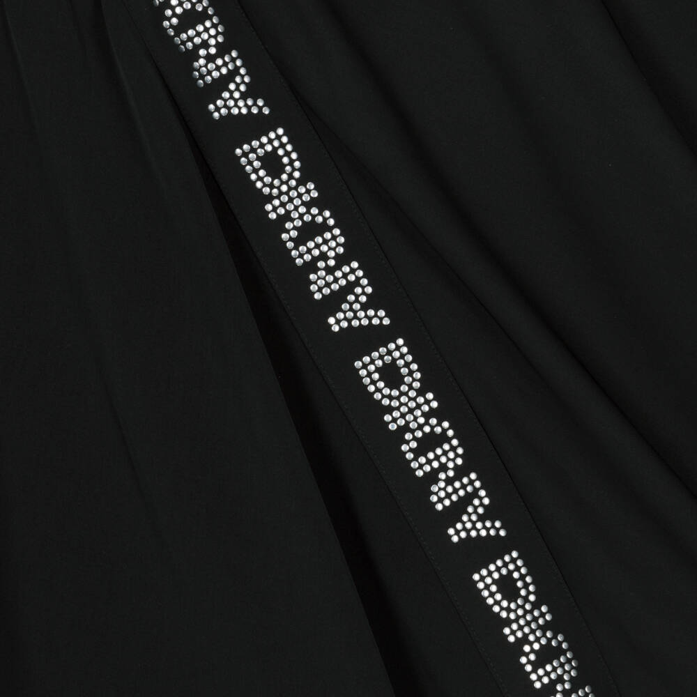 DKNY-تنورة شيفون بشعار مرصع لون أسود للبنات | Childrensalon Outlet