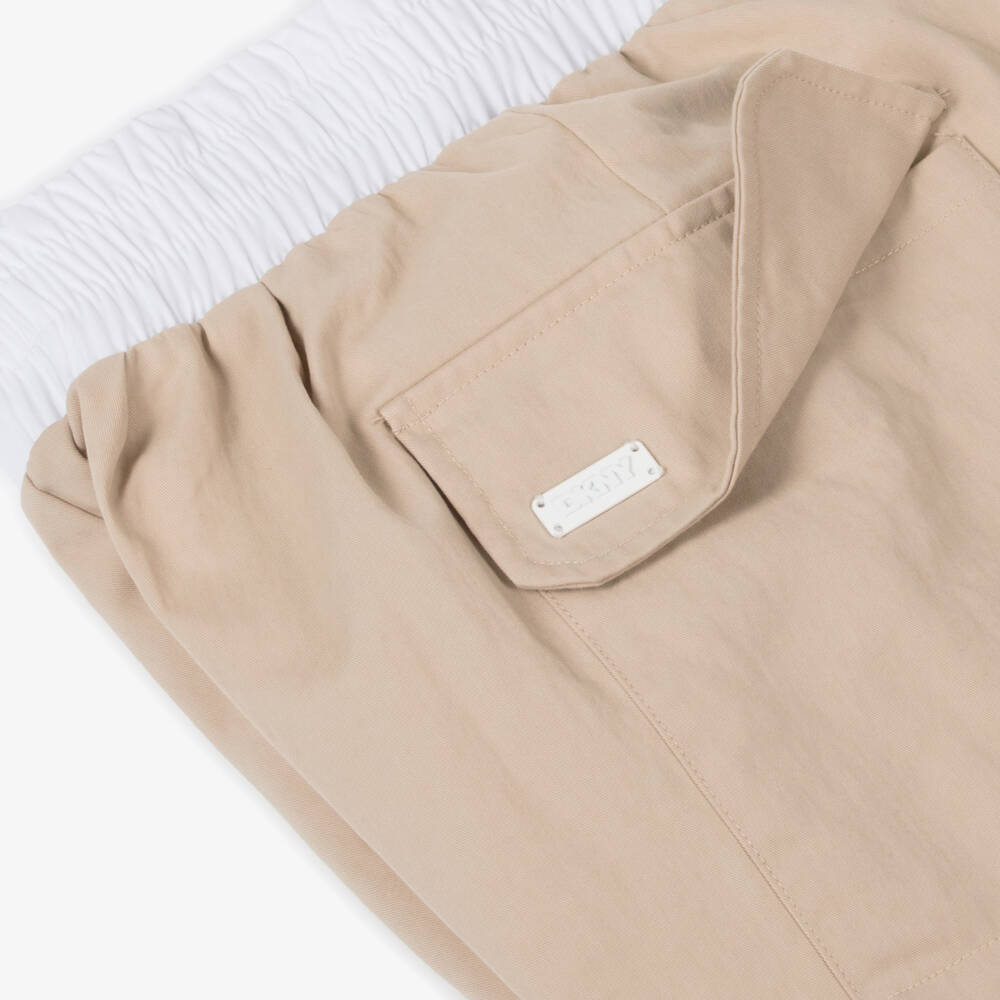 DKNY-Girls Classic Beige Summer Shorts | Childrensalon Outlet