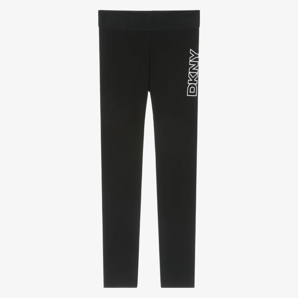 DKNY-بنطلون ليقنز كلاسيكي قطن أسود للبنات | Childrensalon Outlet