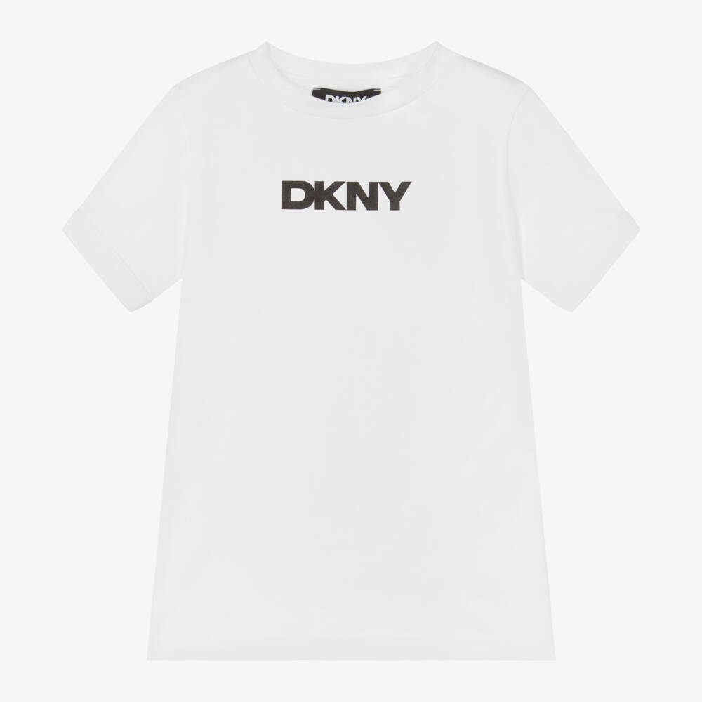 DKNY-Girls Classic White Logo Tee | Childrensalon Outlet