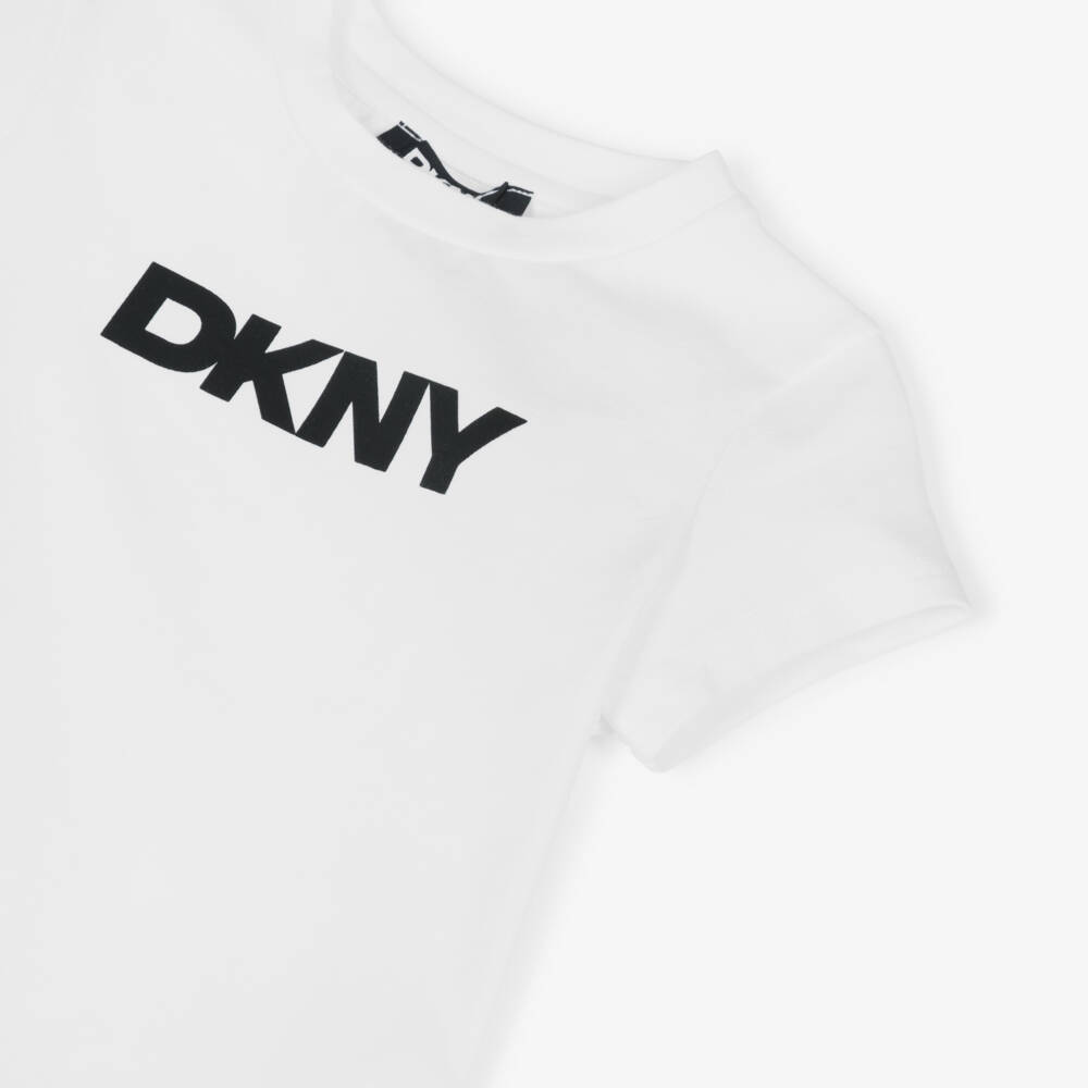 DKNY-Girls Classic White Logo Tee | Childrensalon Outlet